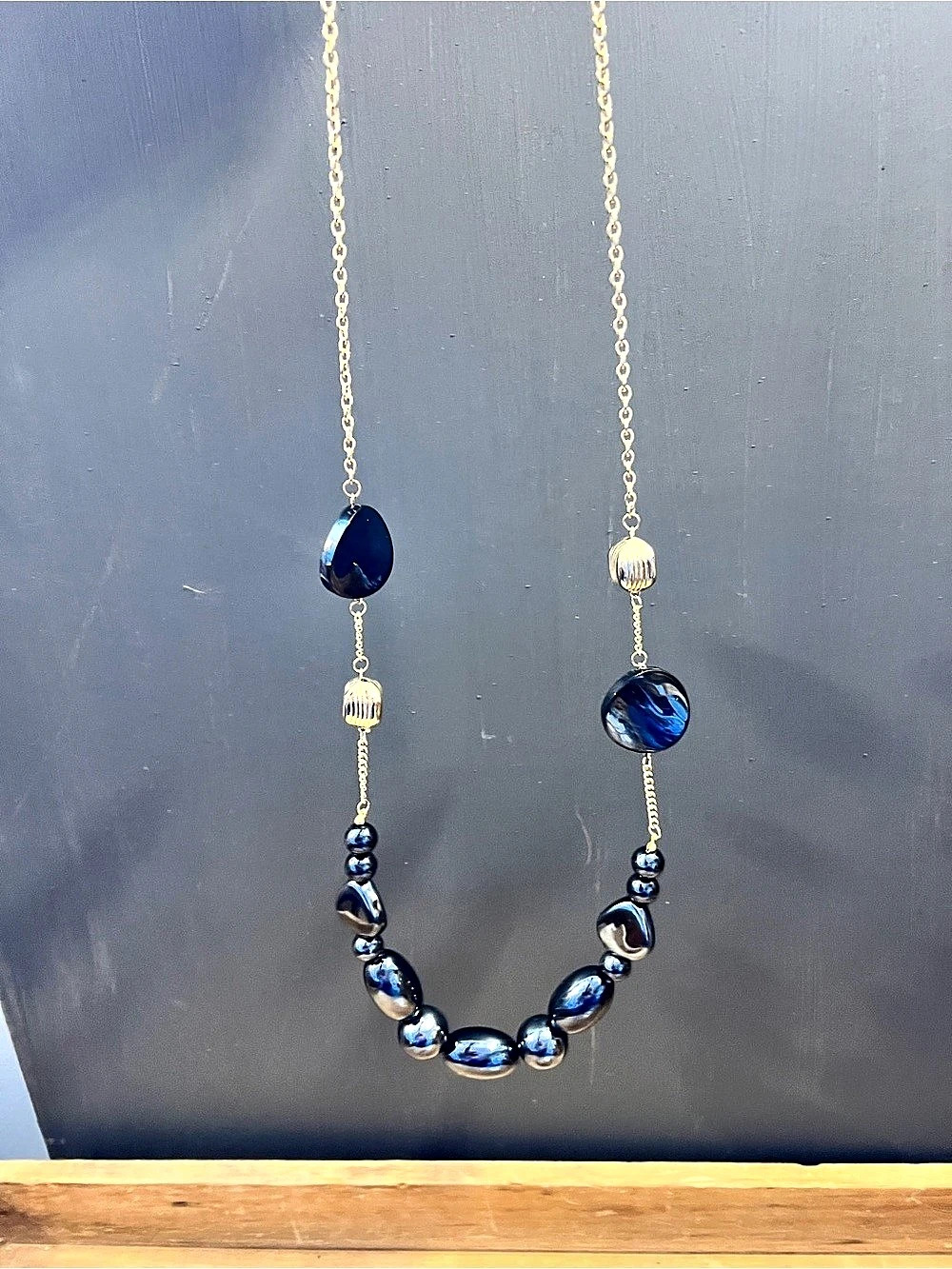 Vintage Long Beaded Necklace – 34”